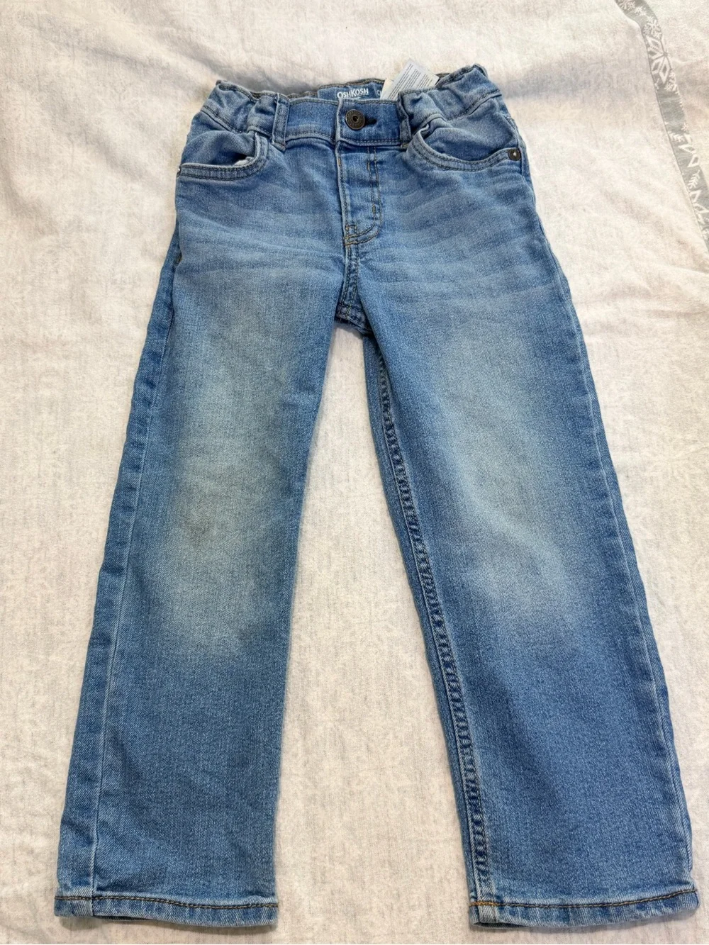 OshKosh B’gosh Classic Jeans Toddler Boys 5T Light Wash Elastic Waist Straight
